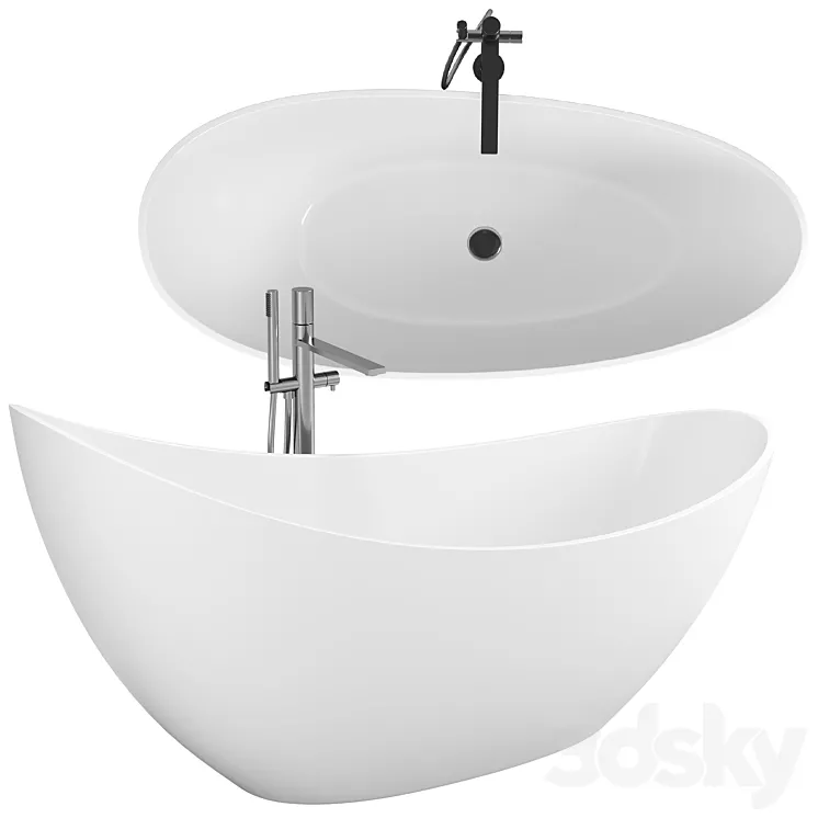 Debbi 74 Soaking Bathtub 3D Model Free Download