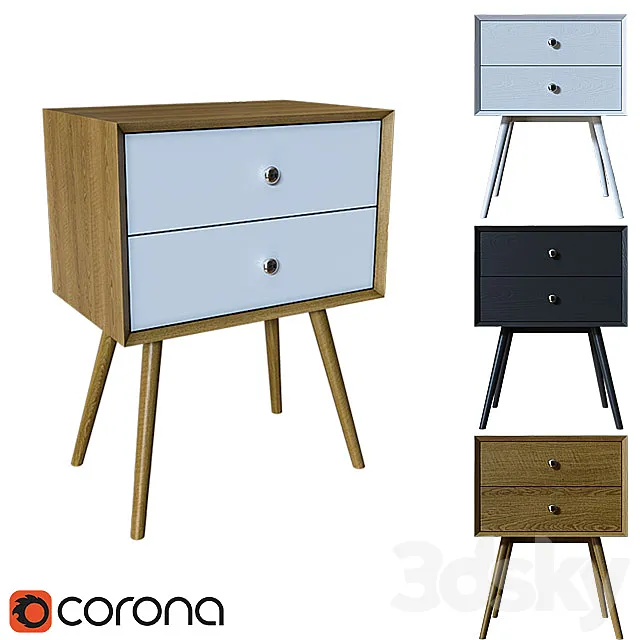 DEBRA RETRO NIGHTSTAND 3D Model DEBRA RETRO NIGHTSTAND 3D Model