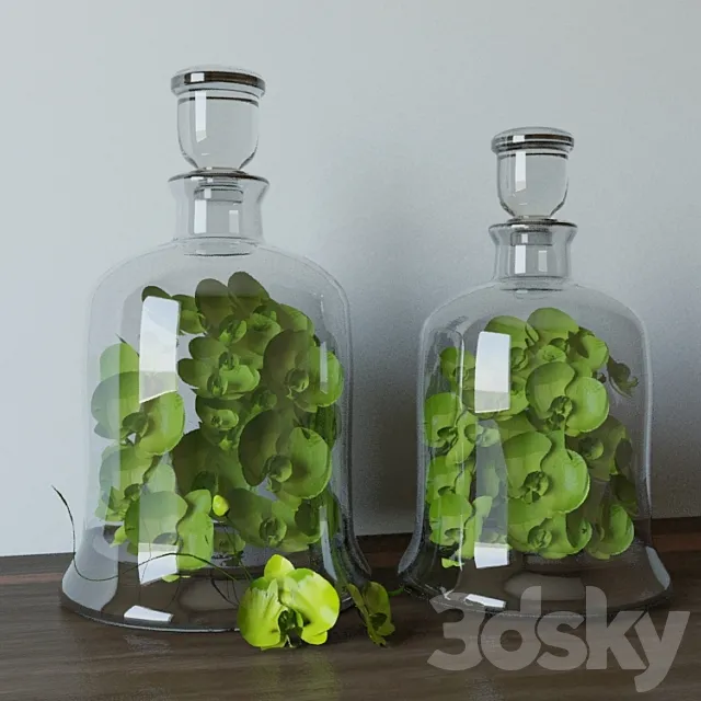 Decanters with Greens 3DModel