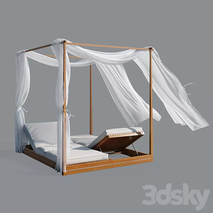 Deck chair Essenza Ethimo 3D Model Deck chair Essenza Ethimo 3D Model
