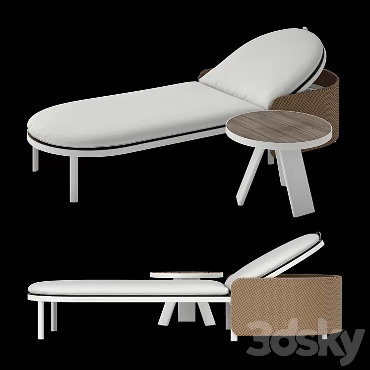 Deck chair Ethimo Esedra 3D Model Deck chair Ethimo Esedra 3D Model