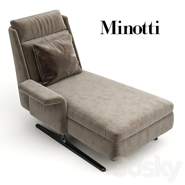 Deckchair (chair) Spencer Chaise Longue by Minotti 3DModel Deckchair (chair) Spencer Chaise Longue by Minotti 3DModel