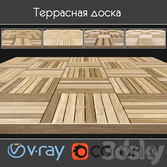 Decking on screw supports 11 3D Model