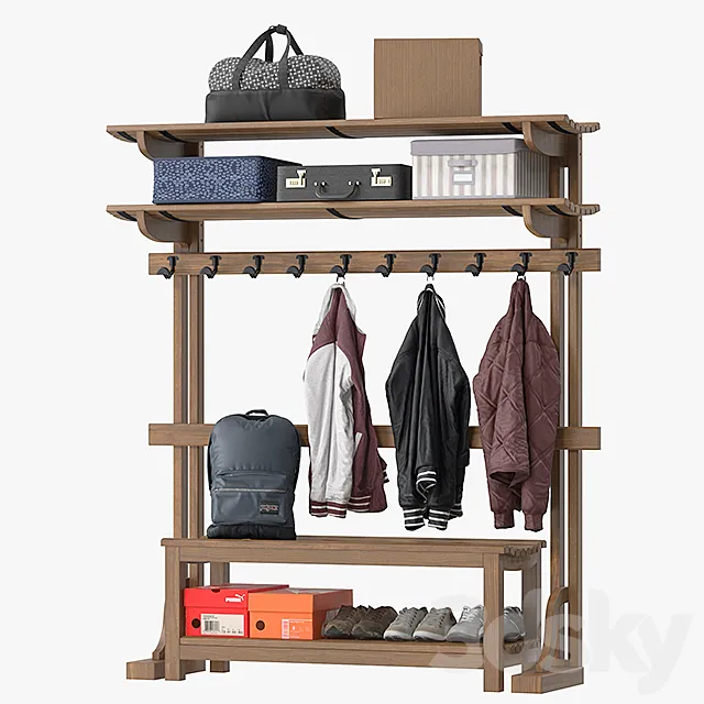 Declan Entry Hall Tree 3D Model