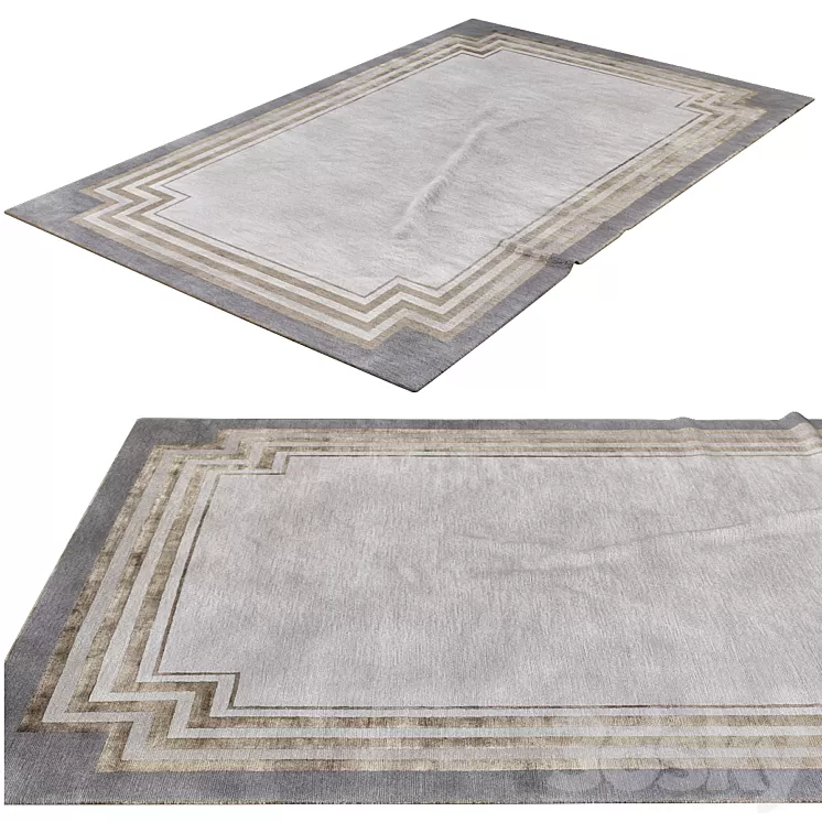 Deco Border Rug by Tim Gosling – THE RUG COMPANY 3D Model Deco Border Rug by Tim Gosling – THE RUG COMPANY 3D Model