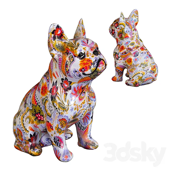 Deco Figure French Bulldog 3D Model Deco Figure French Bulldog 3D Model