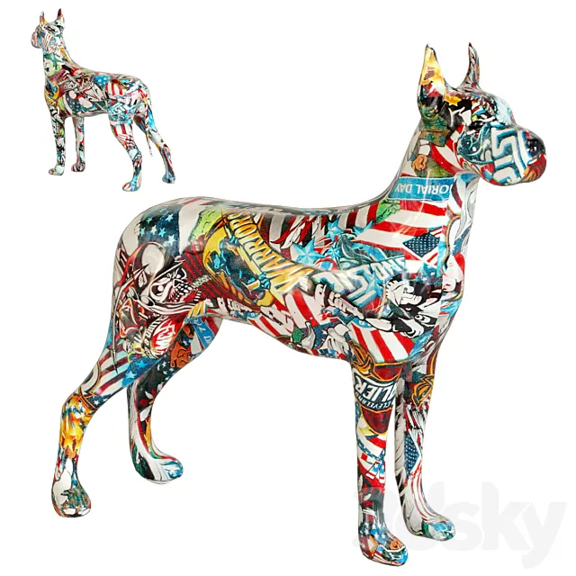 Deco Figurine Comic Dog Maddox 3D Model Deco Figurine Comic Dog Maddox 3D Model