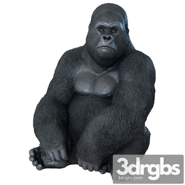 Deco figurine monkey gorilla side xl 3D Model Download