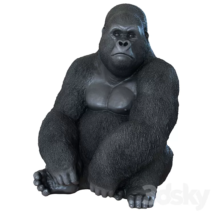 Deco Figurine Monkey Gorilla Side XL 3D Model
