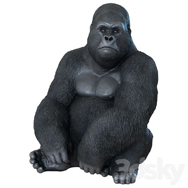 Deco Figurine Monkey Gorilla Side XL 3DModel Deco Figurine Monkey Gorilla Side XL 3DModel