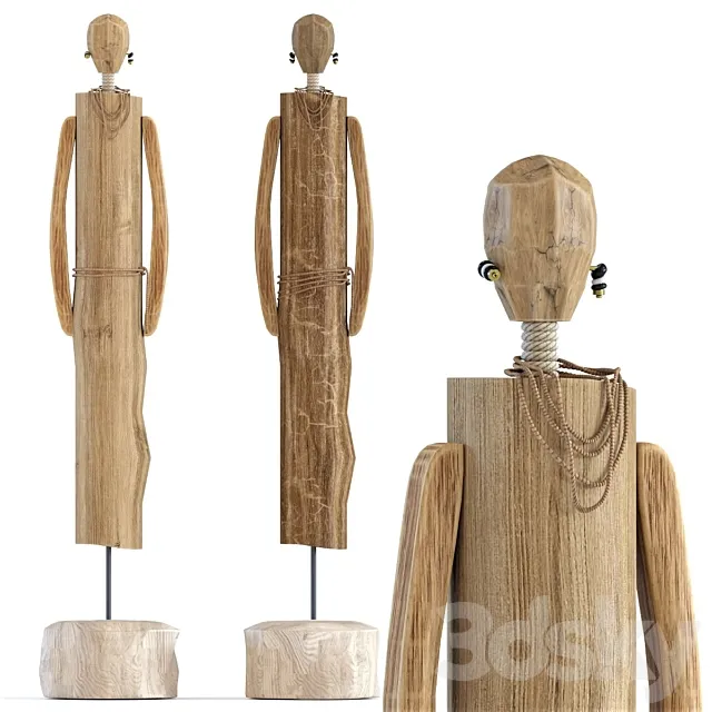 Deco Object African Man Woman 3D Model