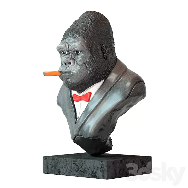 Deco object smoking gorilla 3D Model