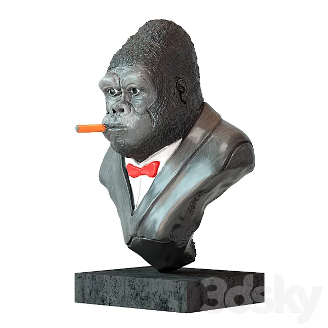 Deco object smoking gorilla 3DModel Deco object smoking gorilla 3DModel