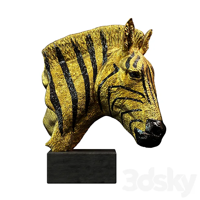 Deco Object Zebra Gold 3DModel Deco Object Zebra Gold 3DModel