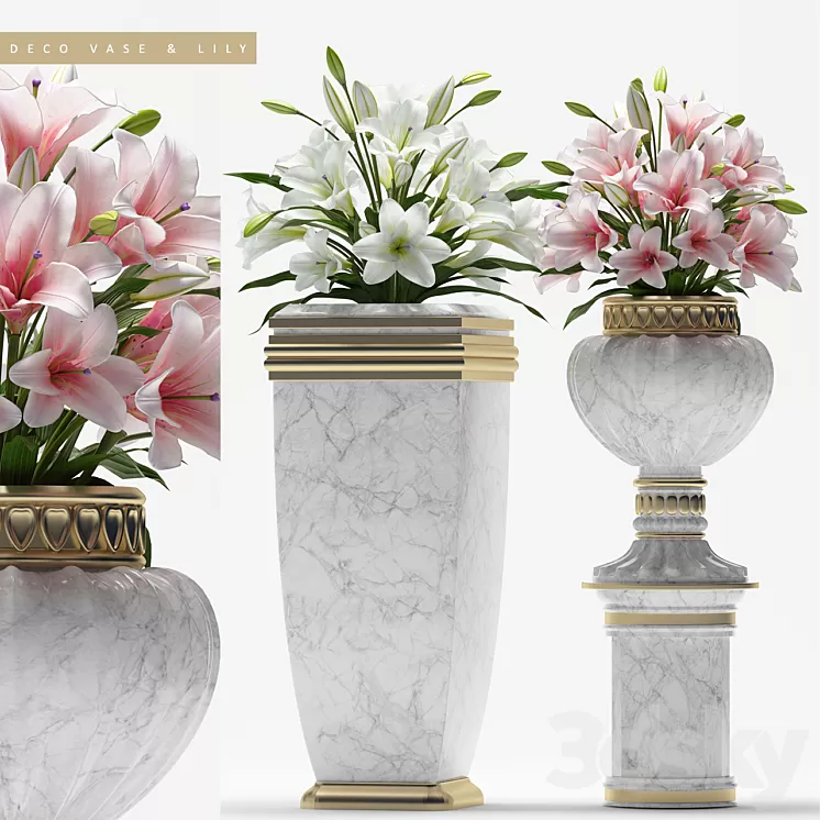 DECO VASE & LILY 3D Model