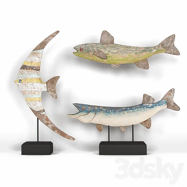 Decor 3 fish 3D Model Decor 3 fish 3D Model