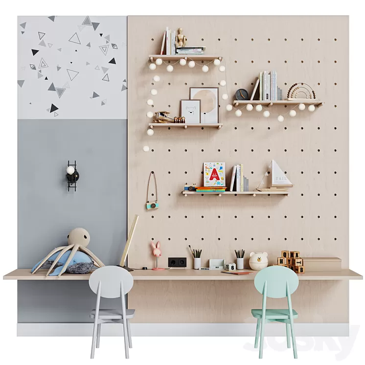 Decor and furniture for children's Set-001 3D Model Free Download