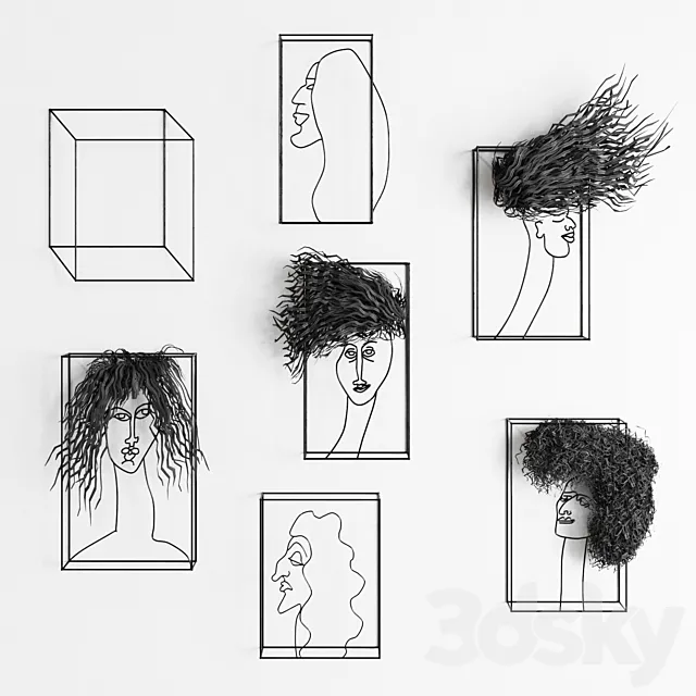 Decor Art Set Womans metal 3DModel Decor Art Set Womans metal 3DModel