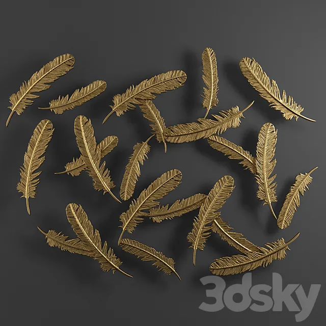 Decor feathers panel 3DModel Decor feathers panel 3DModel