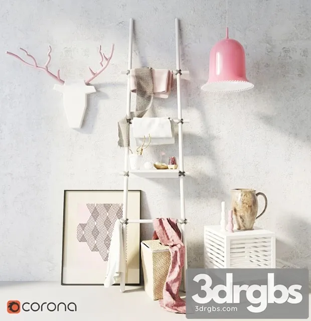 Decor For Bathroom Staircase Hanger 3D Model Download