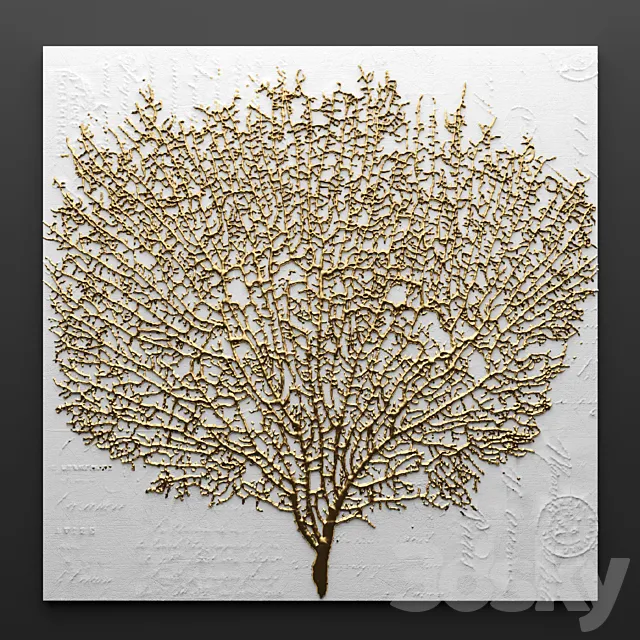 Decor for wall. Panel. 3D coral wall decor picture gold luxury luxury decor marine decor 3D Model Decor for wall. Panel. 3D coral wall decor picture gold luxury luxury decor marine decor 3D Model