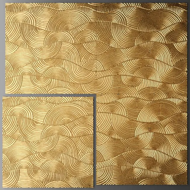 Decor for wall. Panel. 3D Gold 3D Model Decor for wall. Panel. 3D Gold 3D Model