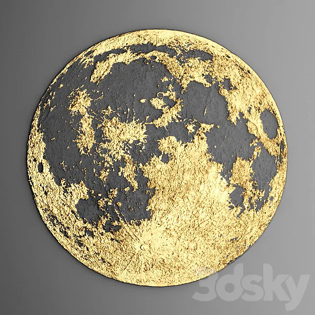 Decor for wall. Panel. Moon. 3DModel Decor for wall. Panel. Moon. 3DModel