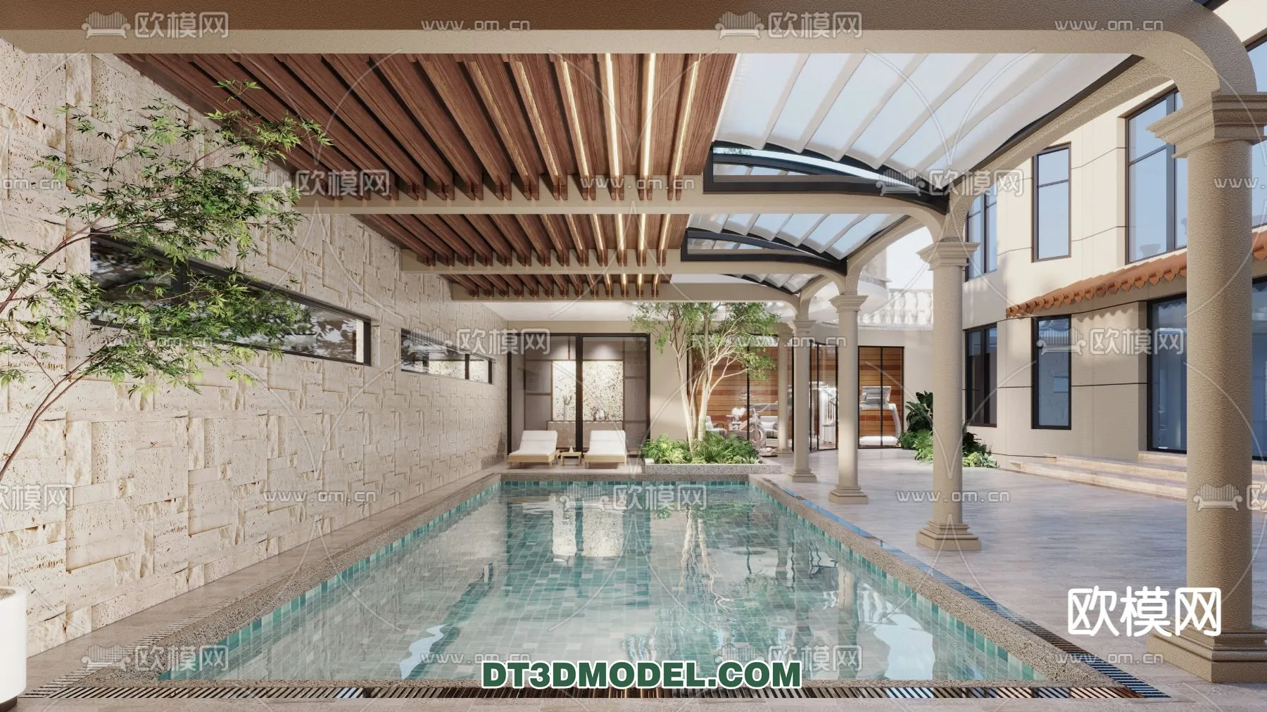 DECOR HELPER – EXTERIOR – POOL – CORONA – 3D MODEL – 1027