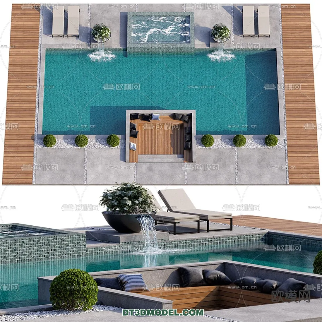 DECOR HELPER – EXTERIOR – POOL – CORONA – 3D MODEL – 1034