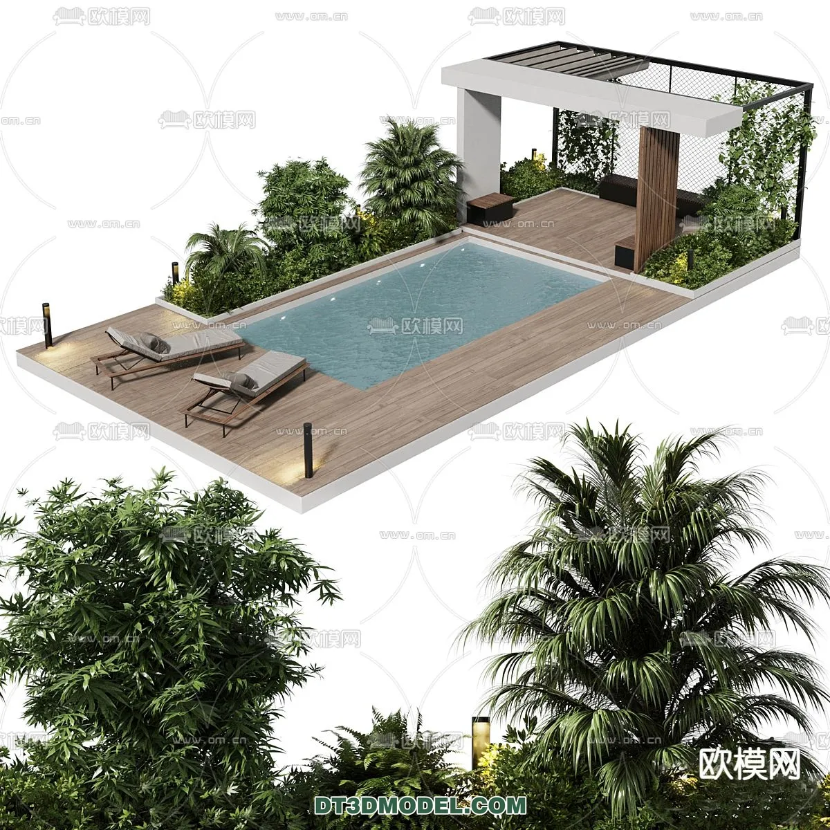 DECOR HELPER – EXTERIOR – POOL – CORONA – 3D MODEL – 1043