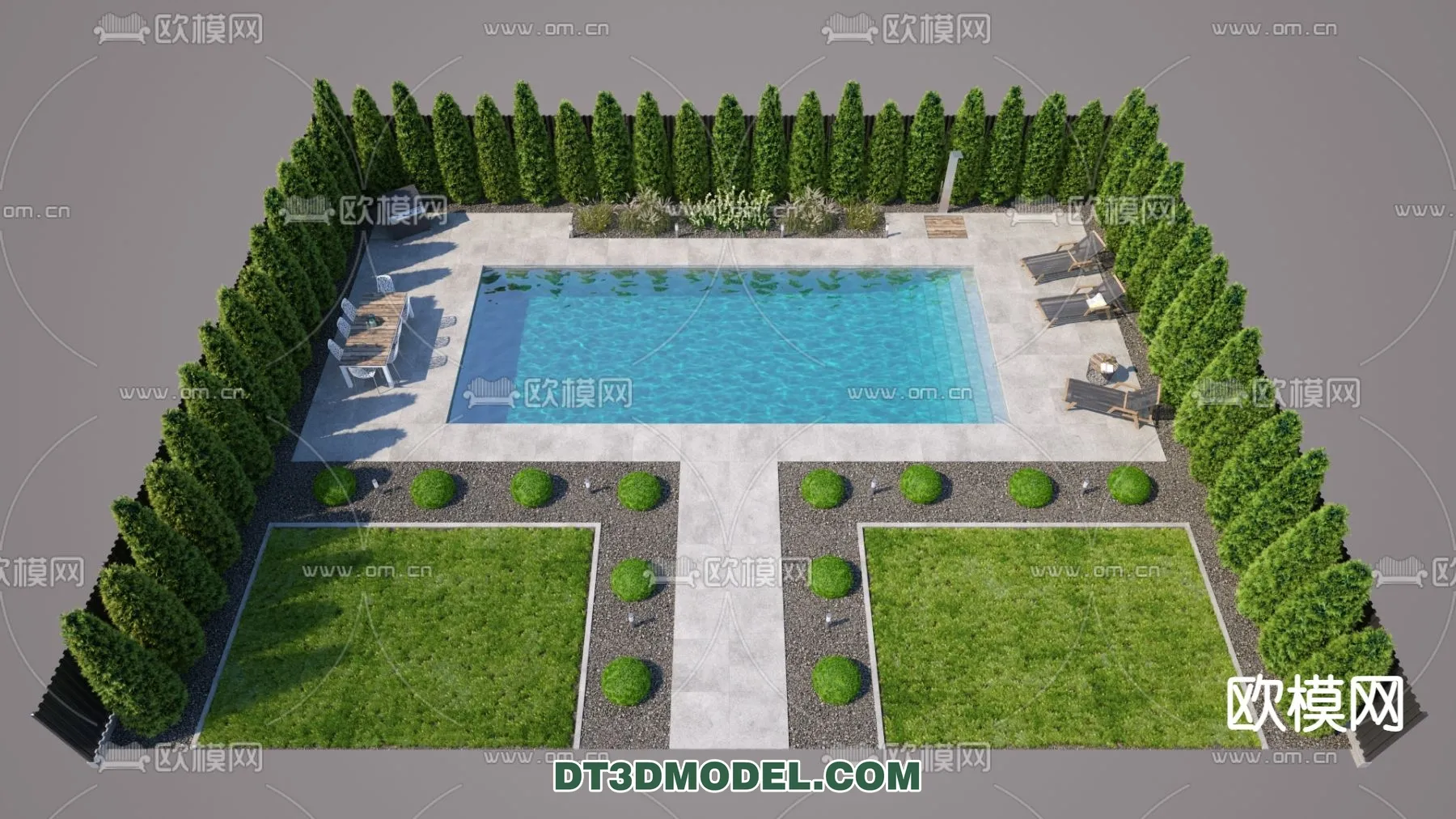 DECOR HELPER – EXTERIOR – POOL – CORONA – 3D MODEL – 1044