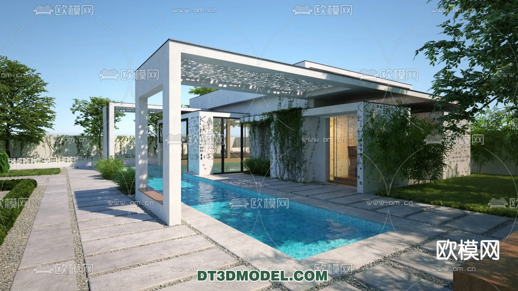DECOR HELPER – EXTERIOR – POOL – CORONA – 3D MODEL – 1045
