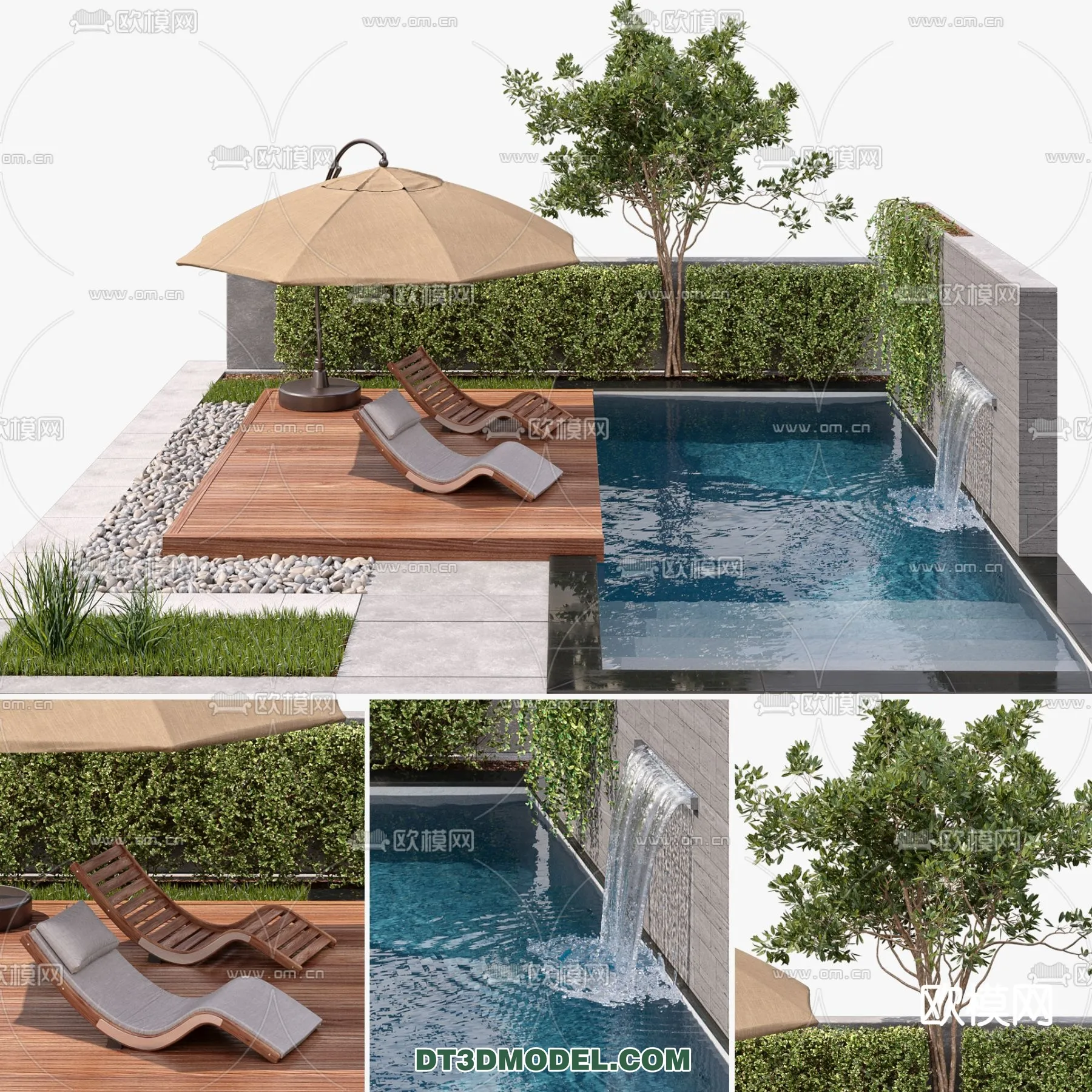 DECOR HELPER – EXTERIOR – POOL – CORONA – 3D MODEL – 1076