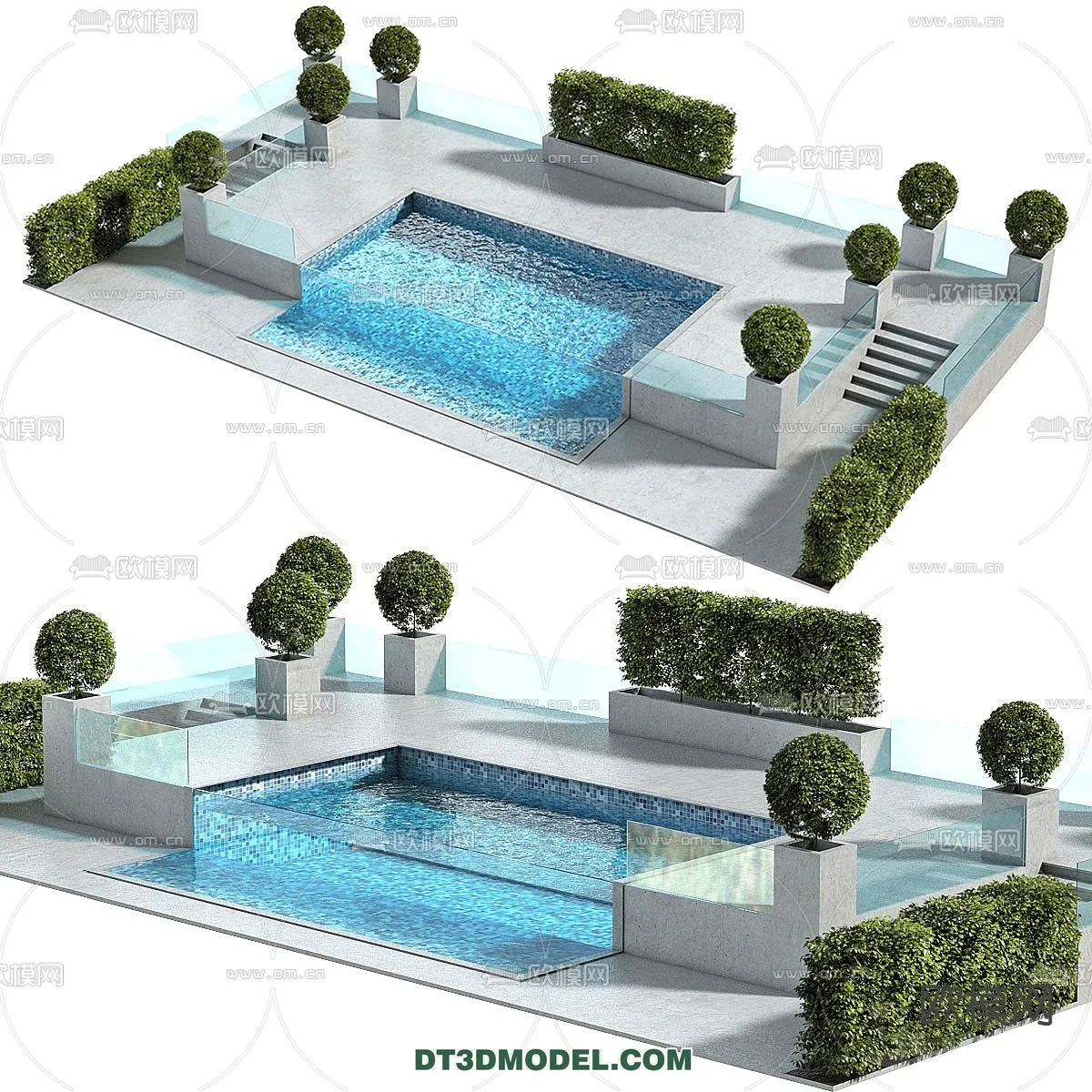 DECOR HELPER – EXTERIOR – POOL – CORONA – 3D MODEL – 1078