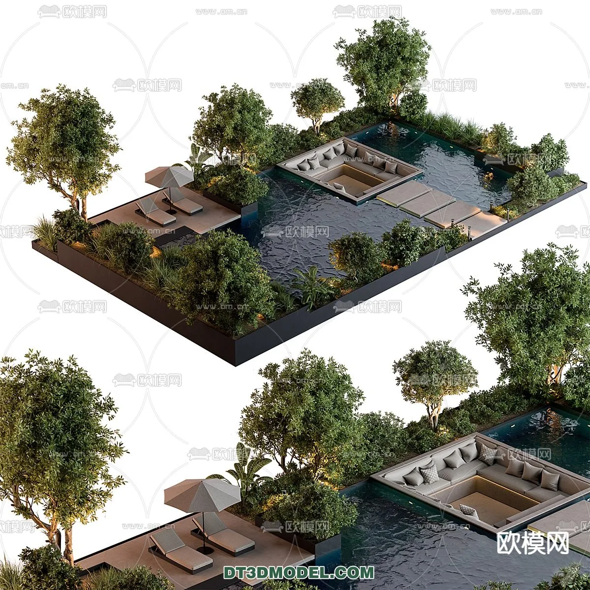 DECOR HELPER – EXTERIOR – POOL – CORONA – 3D MODEL – 1079