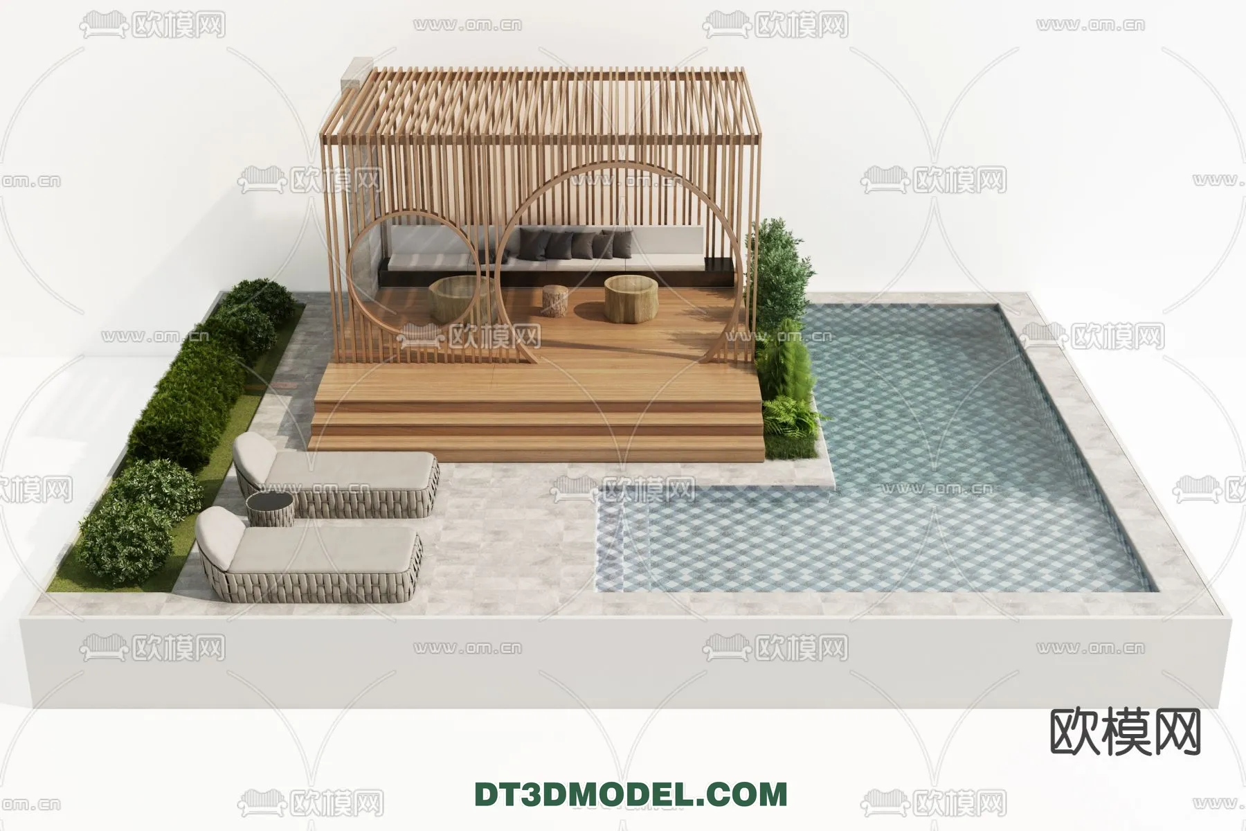 DECOR HELPER – EXTERIOR – POOL – VRAY / CORONA – 3D MODEL – 1005