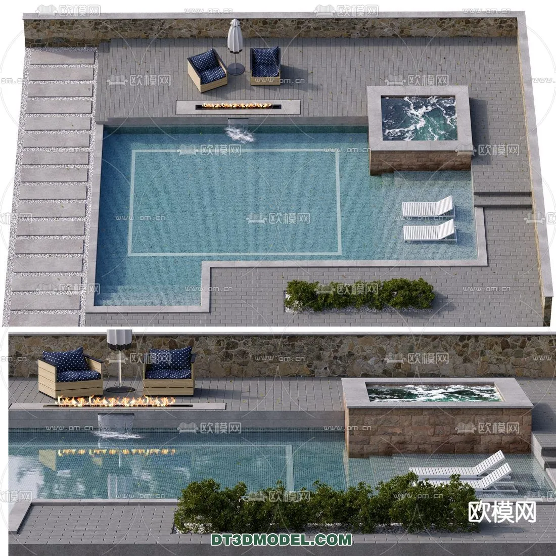 DECOR HELPER – EXTERIOR – POOL – VRAY / CORONA – 3D MODEL – 1012
