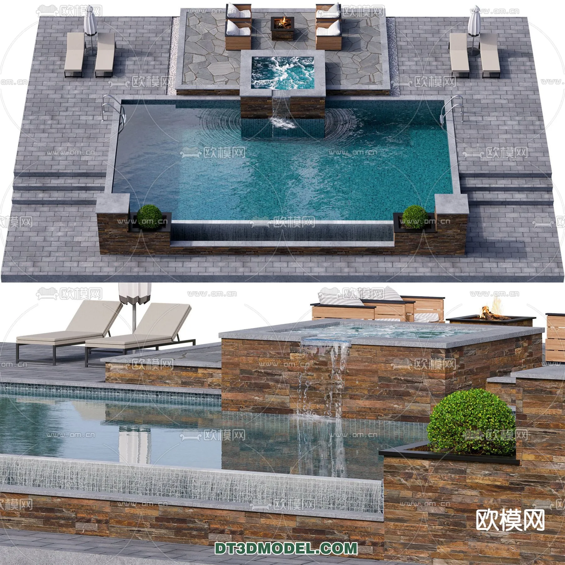 DECOR HELPER – EXTERIOR – POOL – VRAY / CORONA – 3D MODEL – 1017
