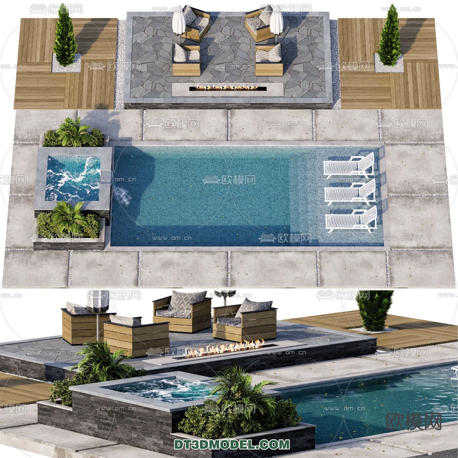 DECOR HELPER – EXTERIOR – POOL – VRAY / CORONA – 3D MODEL – 1026