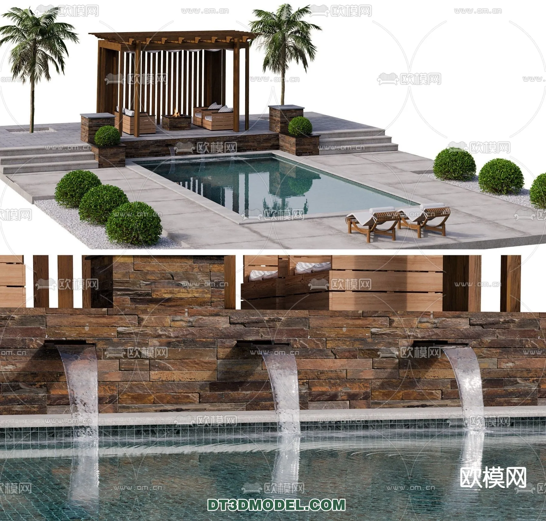 DECOR HELPER – EXTERIOR – POOL – VRAY / CORONA – 3D MODEL – 1029