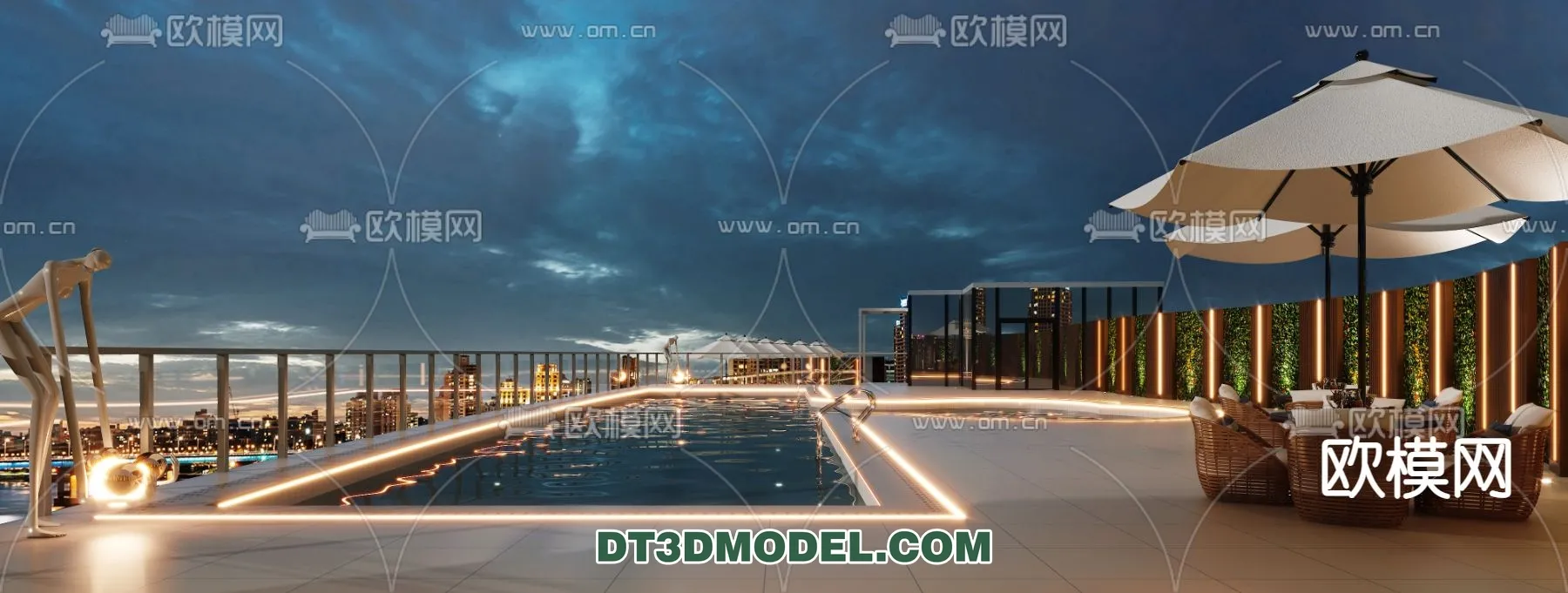 DECOR HELPER – EXTERIOR – POOL – VRAY / CORONA – 3D MODEL – 1053