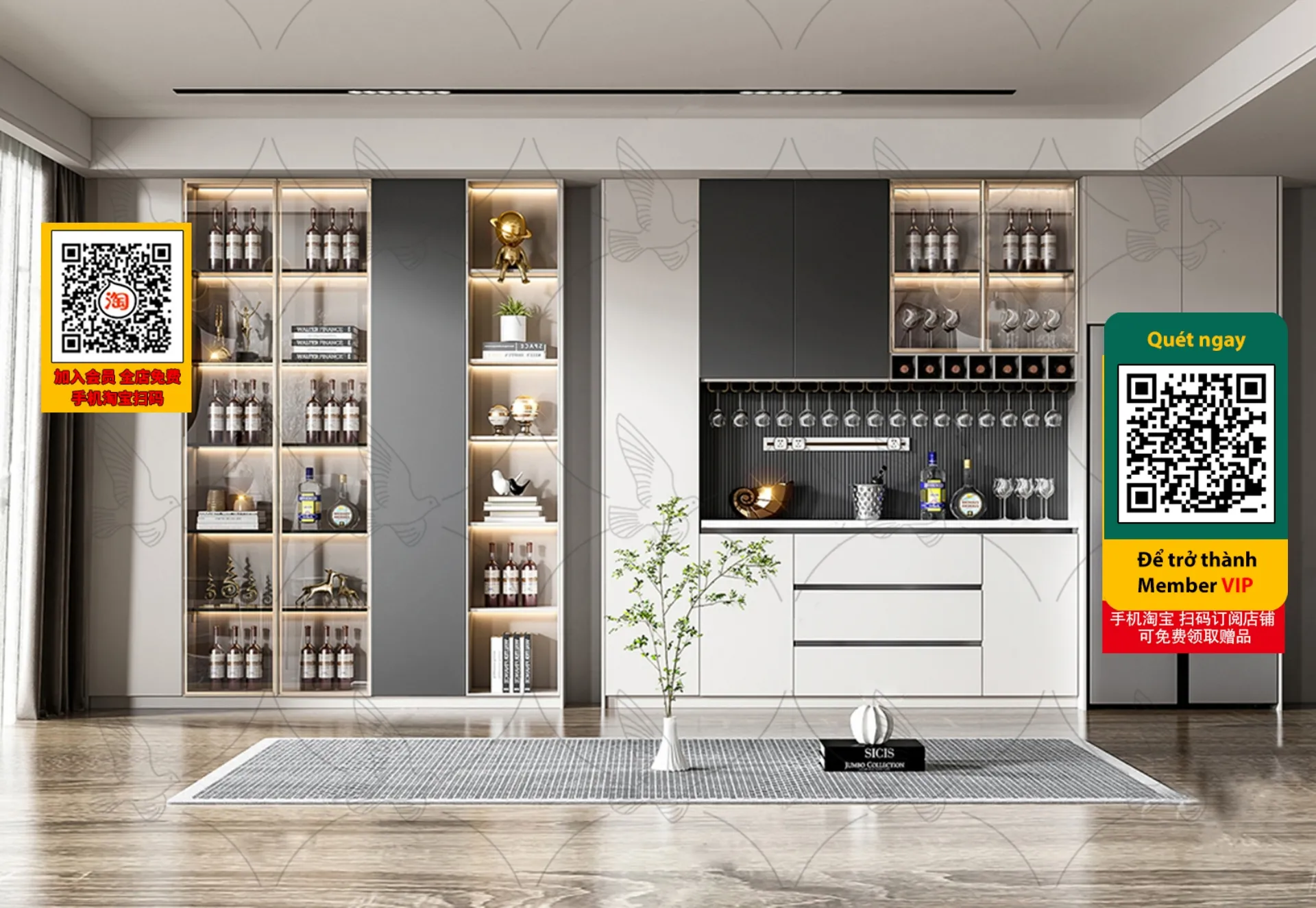 DECOR HELPER – INTERIOR – WINE SHOP – VRAY / CORONA – 3D MODEL – 4191