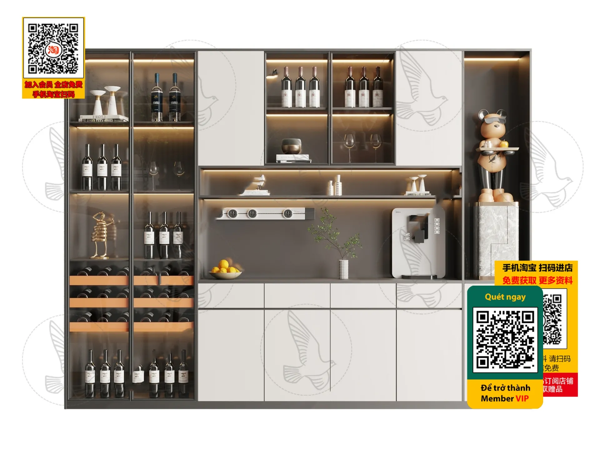 DECOR HELPER – INTERIOR – WINE SHOP – VRAY / CORONA – 3D MODEL – 4566