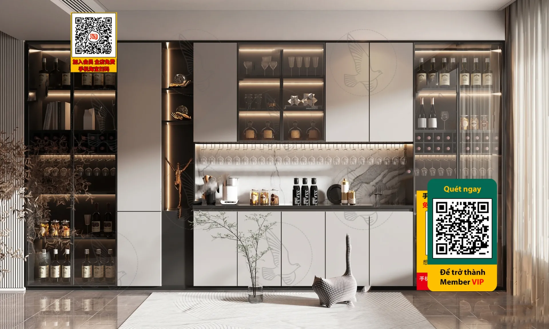 DECOR HELPER – INTERIOR – WINE SHOP – VRAY / CORONA – 3D MODEL – 4567