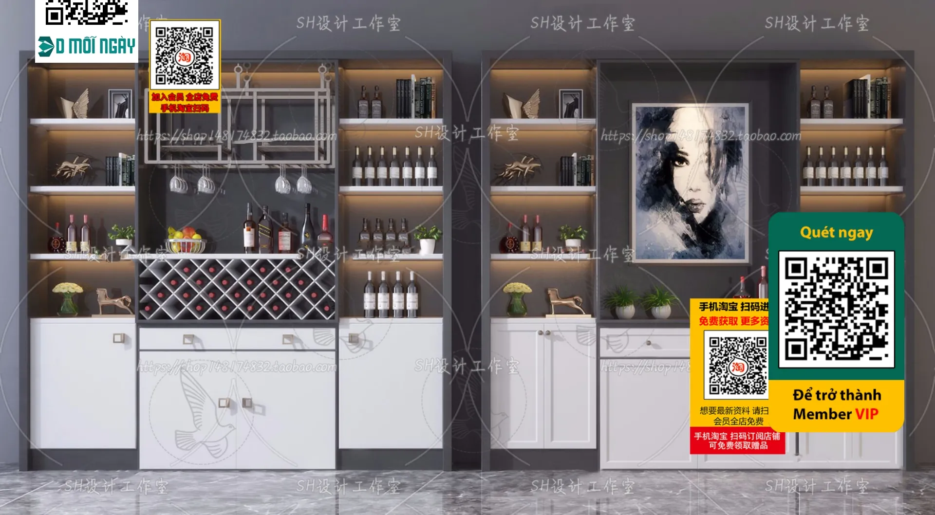 DECOR HELPER – INTERIOR – WINE SHOP – VRAY / CORONA – 3D MODEL – 5172