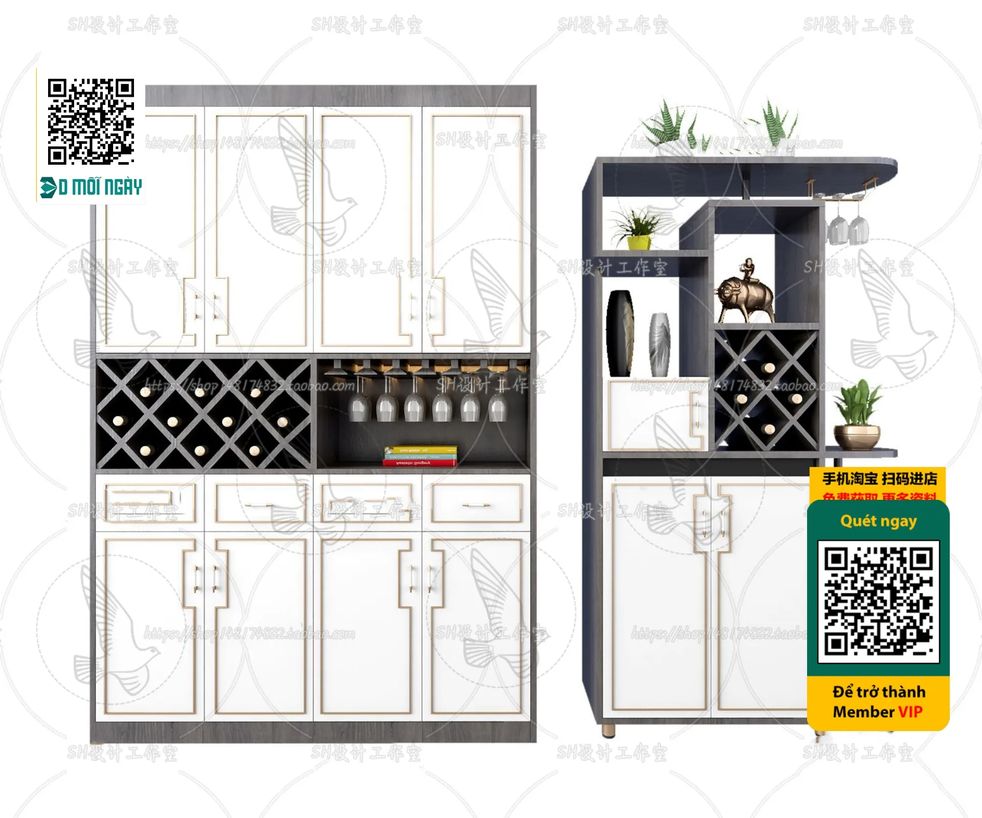 DECOR HELPER – INTERIOR – WINE SHOP – VRAY / CORONA – 3D MODEL – 5184