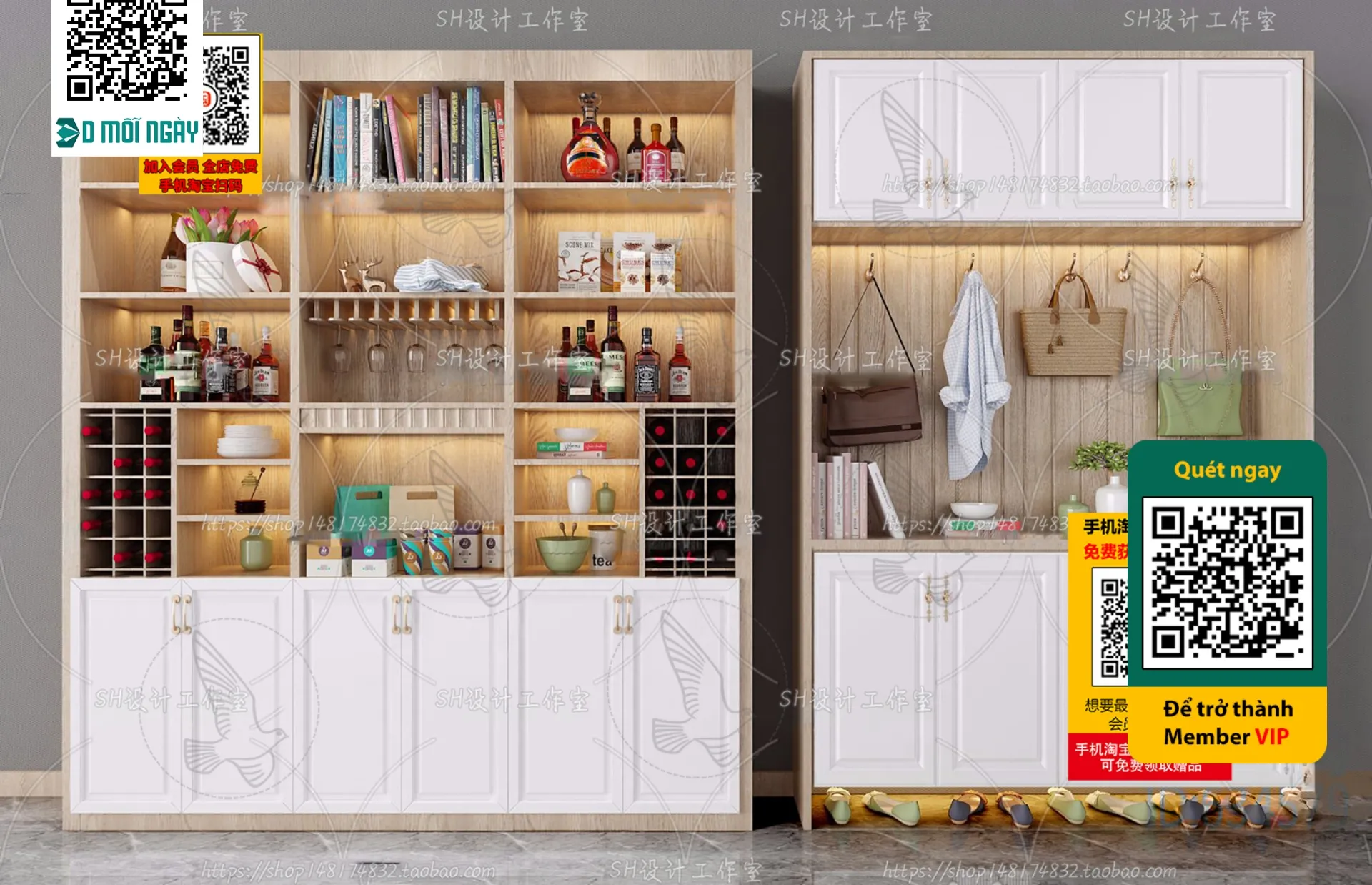 DECOR HELPER – INTERIOR – WINE SHOP – VRAY / CORONA – 3D MODEL – 5185