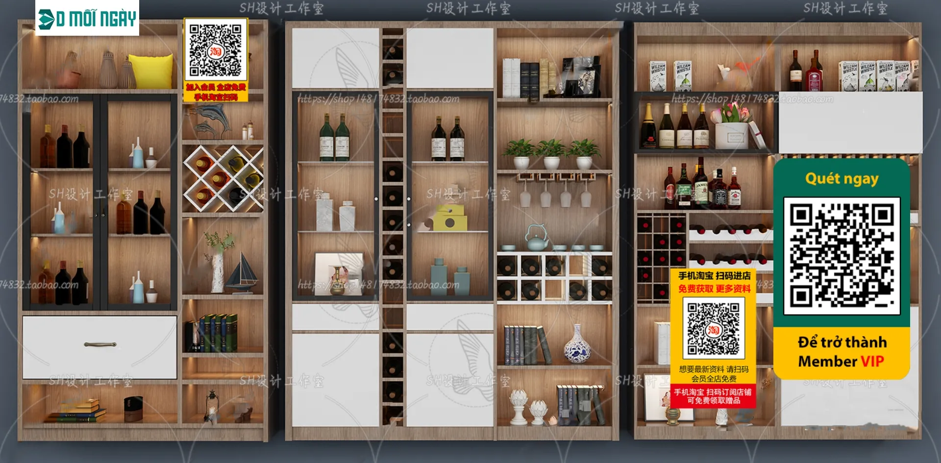 DECOR HELPER – INTERIOR – WINE SHOP – VRAY / CORONA – 3D MODEL – 5188