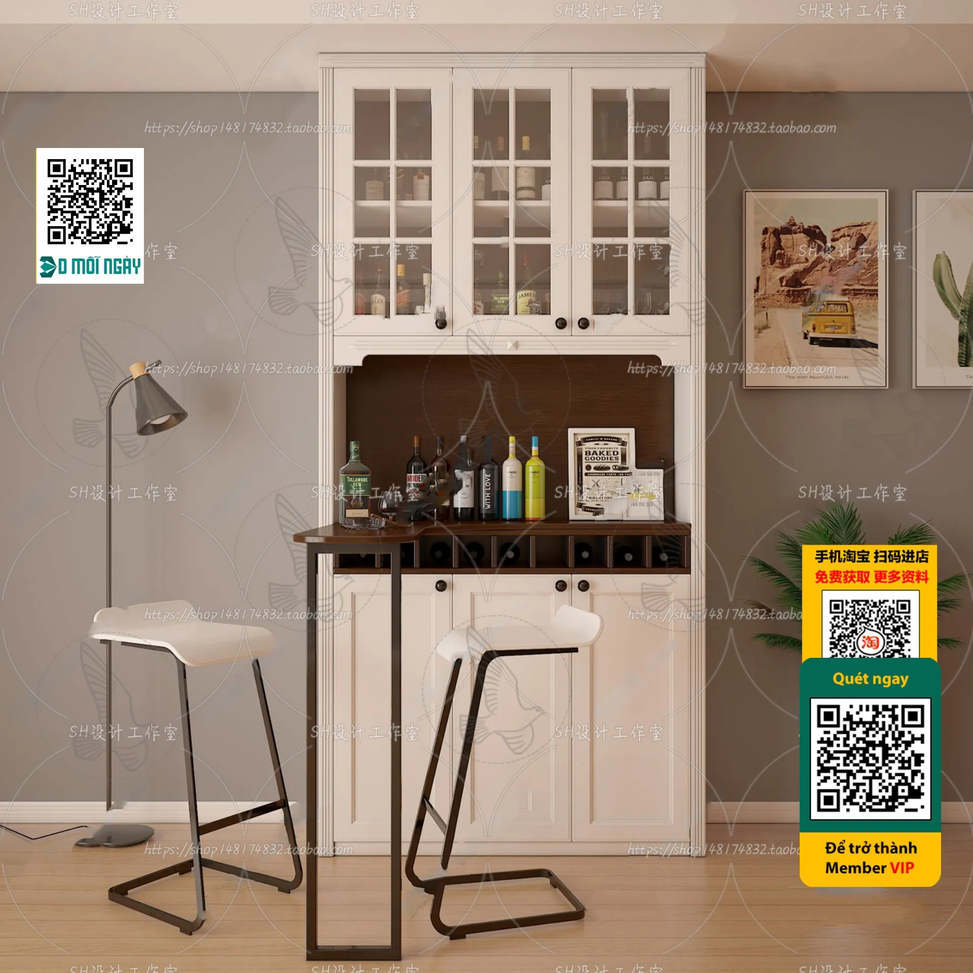 DECOR HELPER – INTERIOR – WINE SHOP – VRAY / CORONA – 3D MODEL – 5191