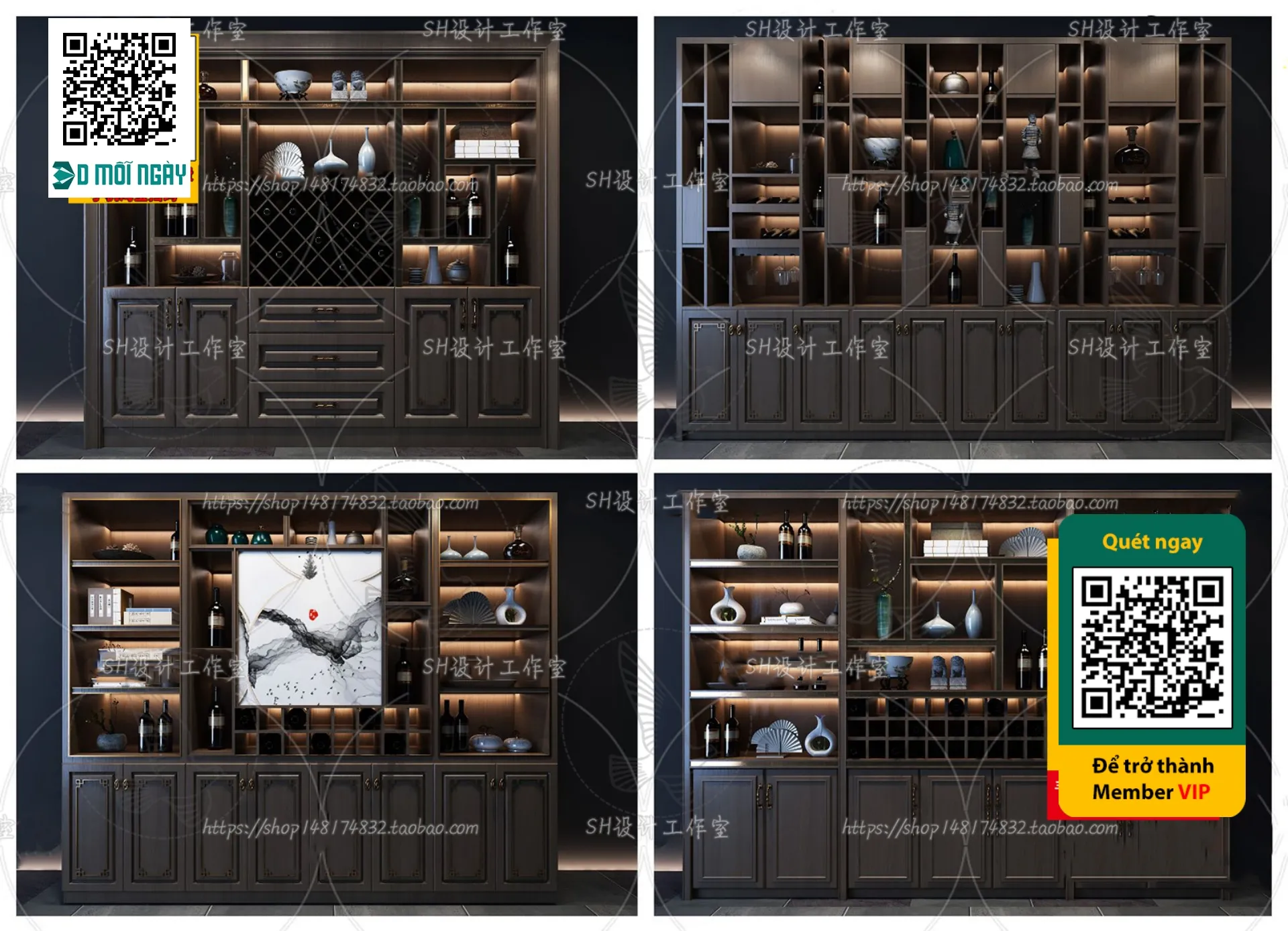 DECOR HELPER – INTERIOR – WINE SHOP – VRAY / CORONA – 3D MODEL – 5201